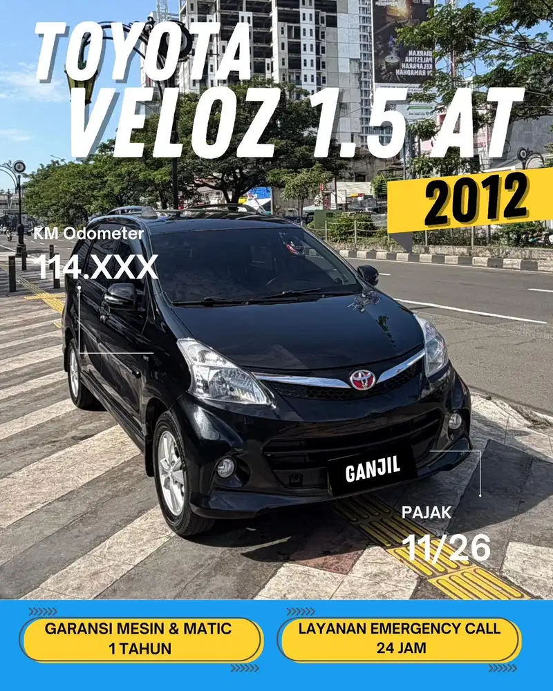 TOYOTA AVANZA VELOZ 1.5 2012 AT MATIC / GANJIL