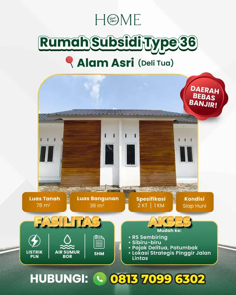 Rumah Subsidi Type 36  Alam Asri