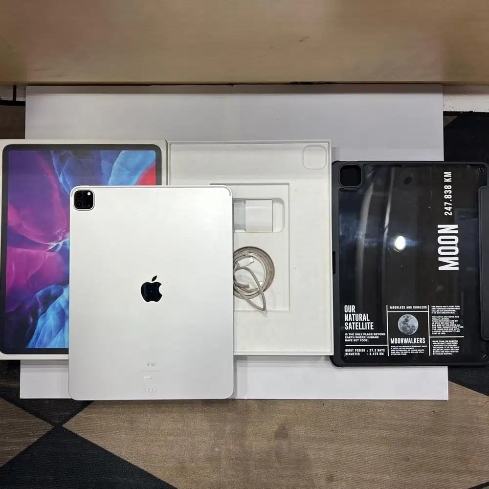 ipad pro gen 4 wifi 12,9 inchi garansi resmi ibox free flipcover TG