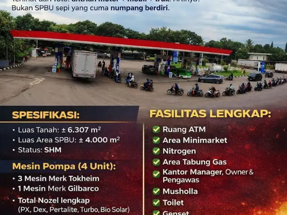 DIJUAL CEPAT POM BENSIN SPBU AKTIF BEROPERASI DI CIPANAS PUNCAK