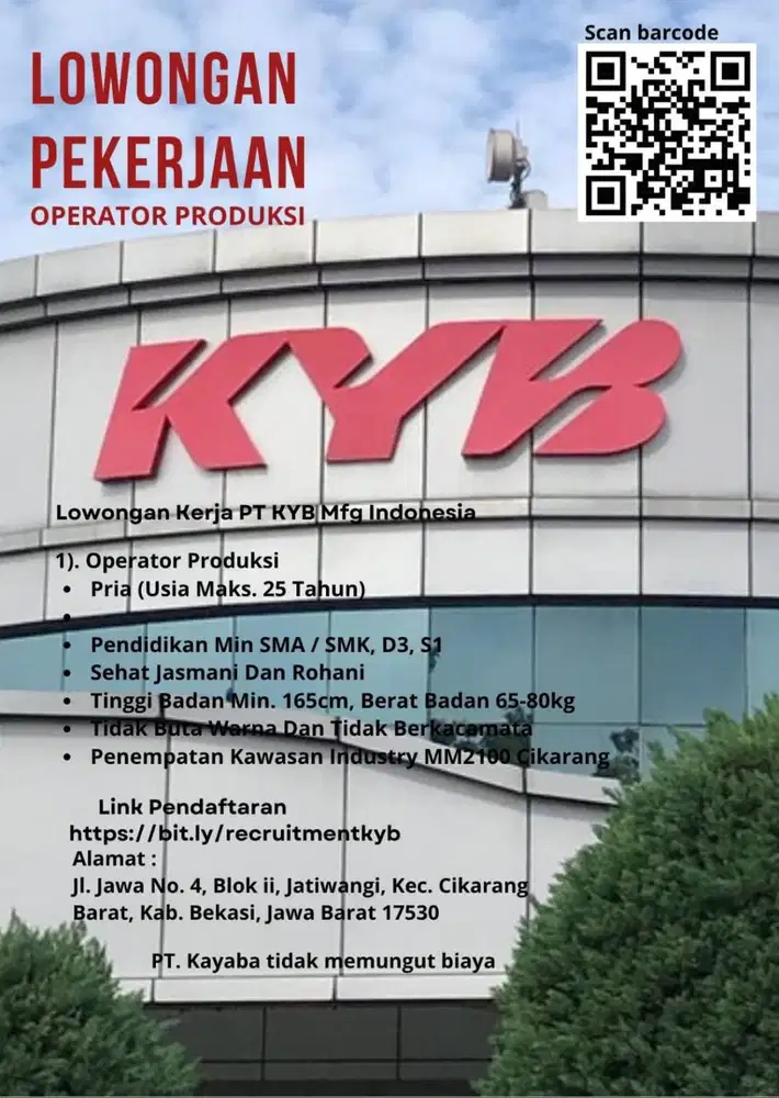 Lowongan Kerja Cikarang Operator PT. Kayaba
