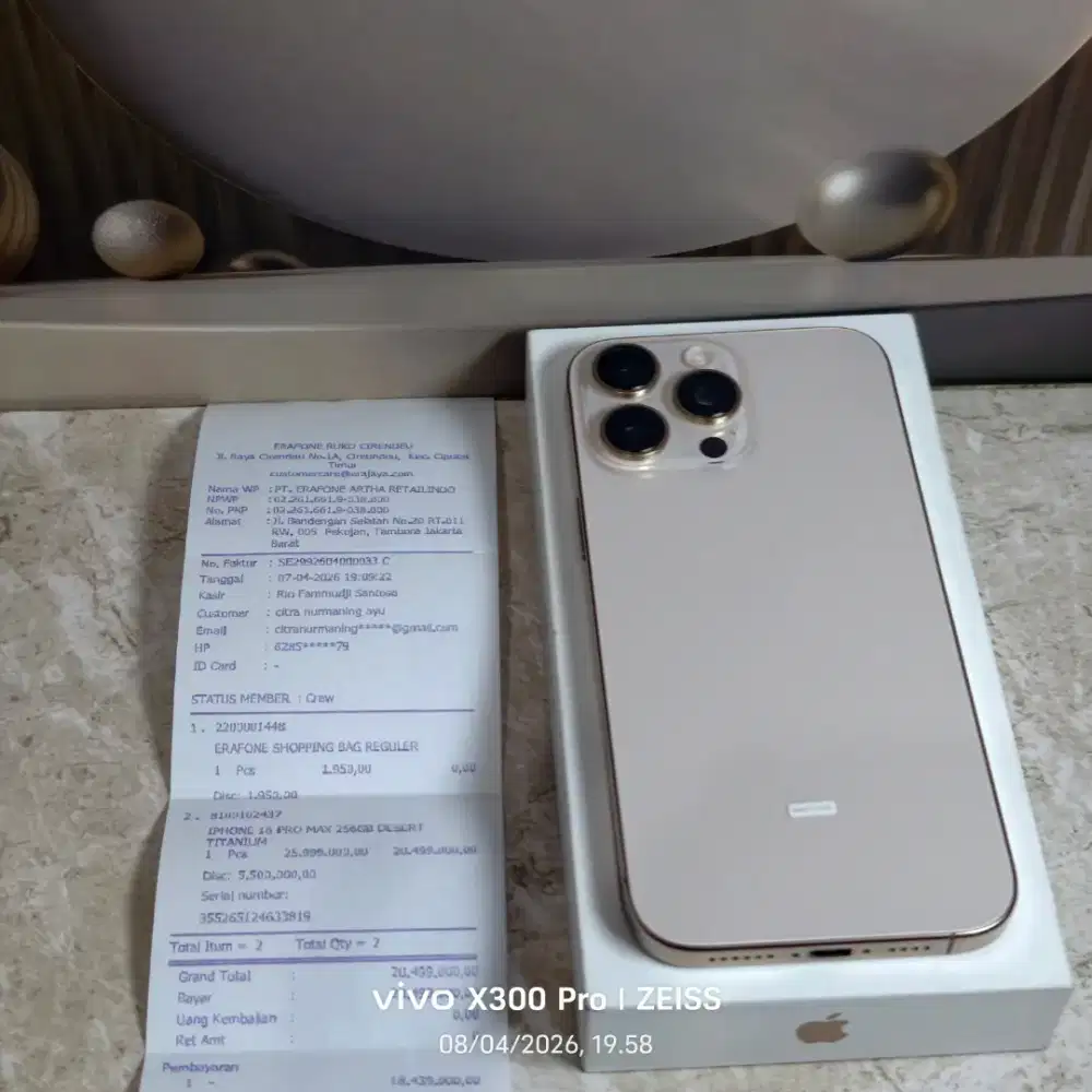 Iphone 16 pro max 256gb ibox dessert garansi 06 april 2027