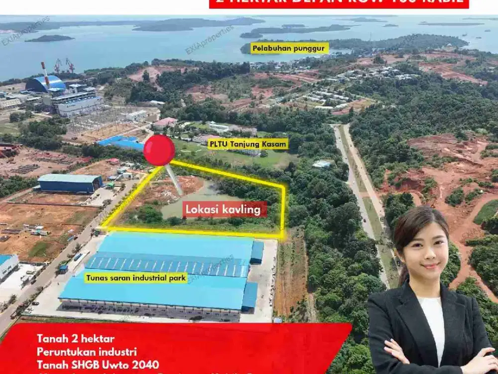 dijual Tanah industri tepi jalan row 100 Punggur posisi hook lokasi akses terbaik