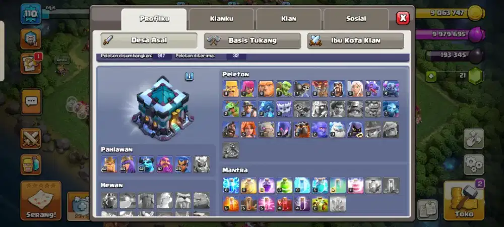 Jual akun coc th 13
