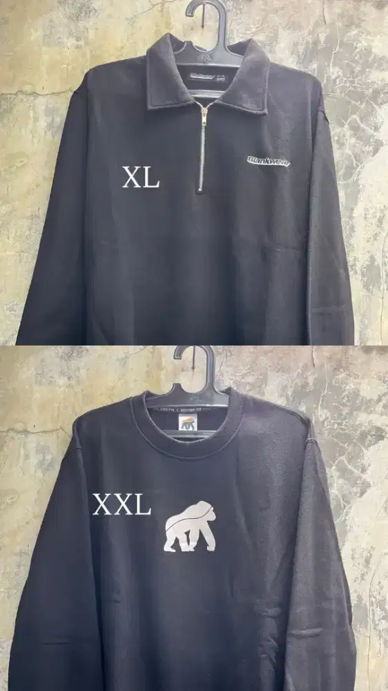 Jaket halzif dan crewneck