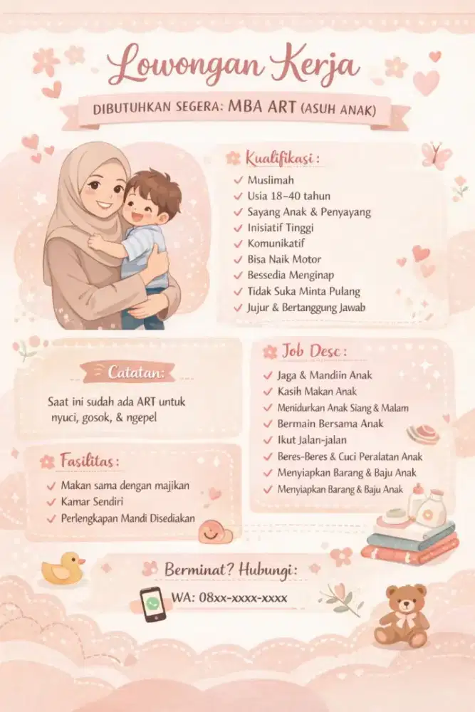 DI CARI BABY SITTER UNTUK ANAK 3 TAHUN