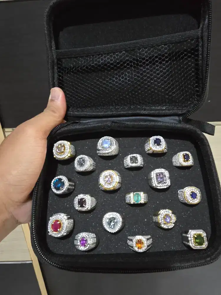 Cincin Perak Batu Permata Natural