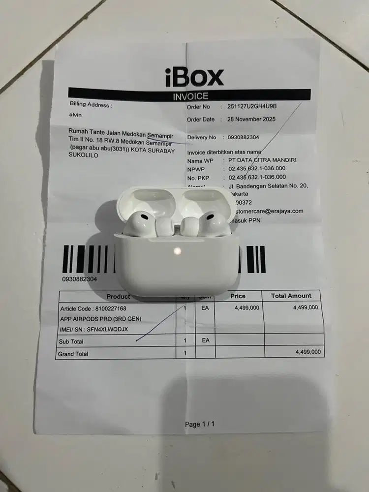 Airpods pro 3 baru 1 bulan pakai