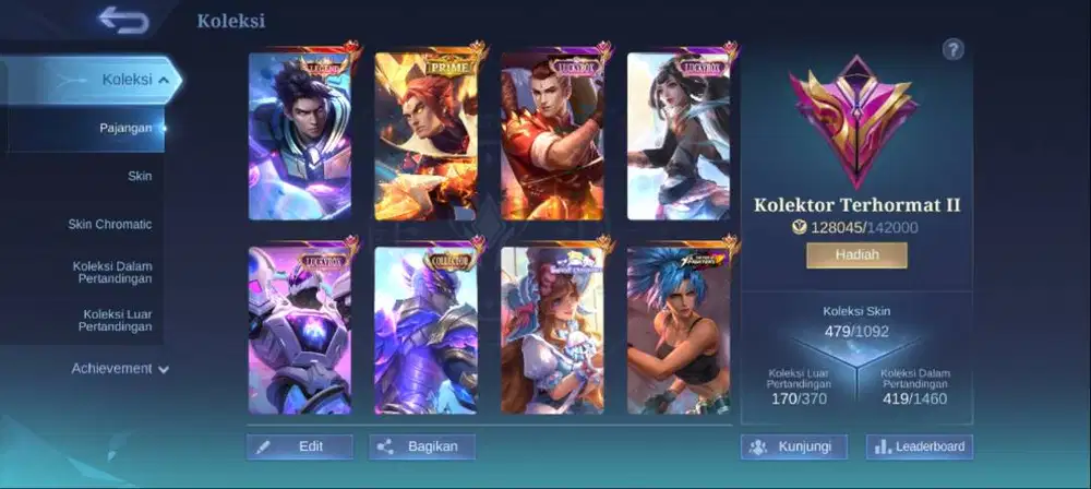 Jual mlbb skin 400 lebih
