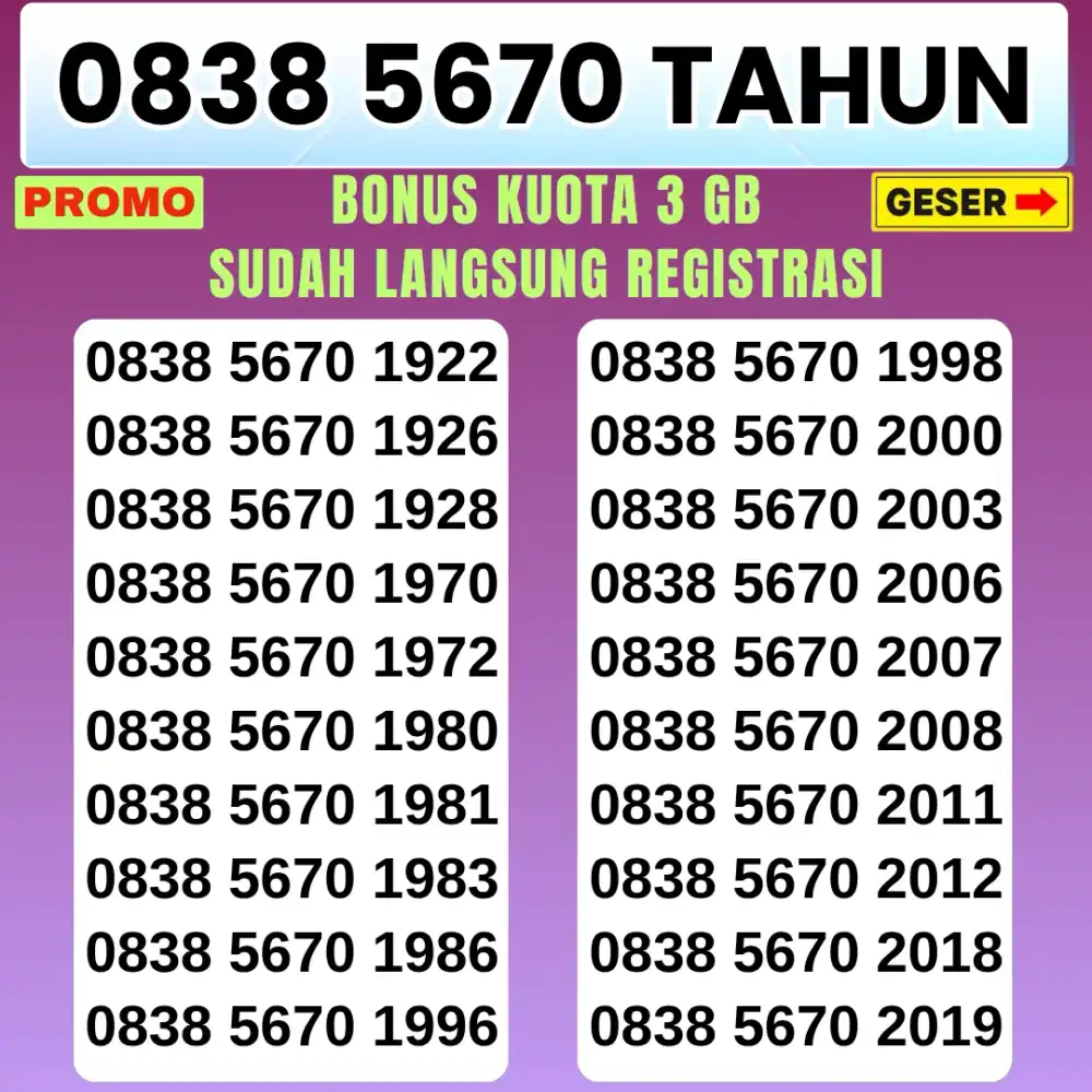 KARTU PERDANA AXIS TAHUN LAHIR