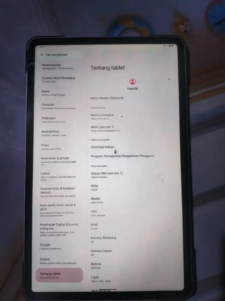 Jual tab Infinix x pad 20 pro