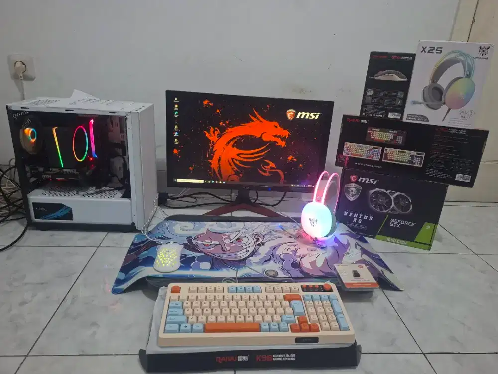 Pc Gaming Pc Fullset Core i5 gen 9 Gtx 1650 Super No rx 6600 rx 6700