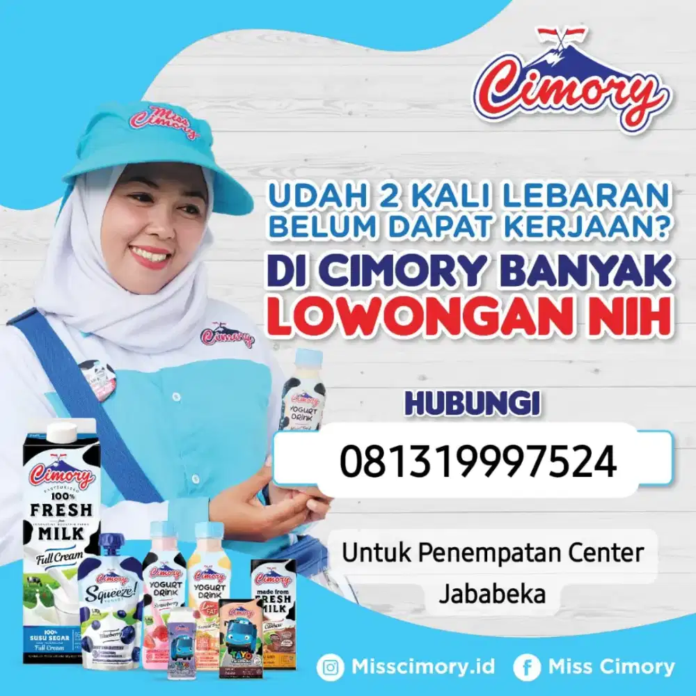 Sales cimory atau mitra cimory bertugas memasarkan product cimory