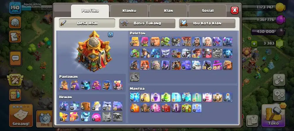 Akun coc town hall 15