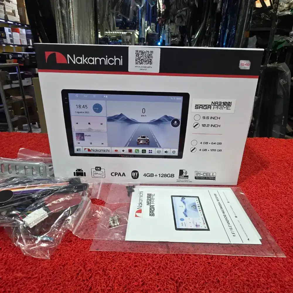 Head Unit Android Nakamichi NA3100i SAGA PRIME 4GB+128GB QLED 1K 10 in