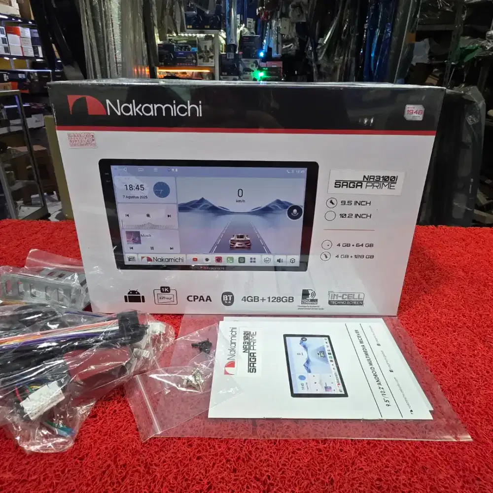 Head Unit Android Nakamichi NA3100i SAGA PRIME 4GB+128GB QLED 1K 9 in