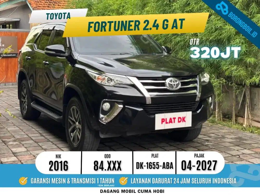 TOYOTA FORTUNER 2.4 G AT 2016 Asli Bali, Mobil Kesayangan