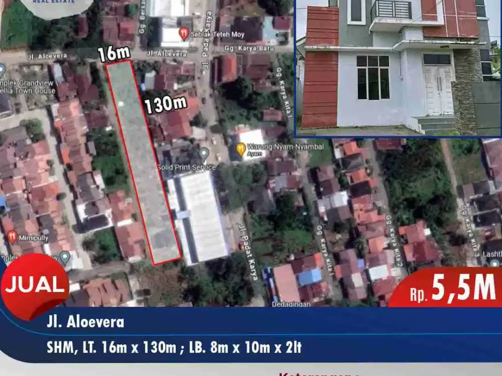 Tanah Siap Bangun bonus Rumah 2 lantai