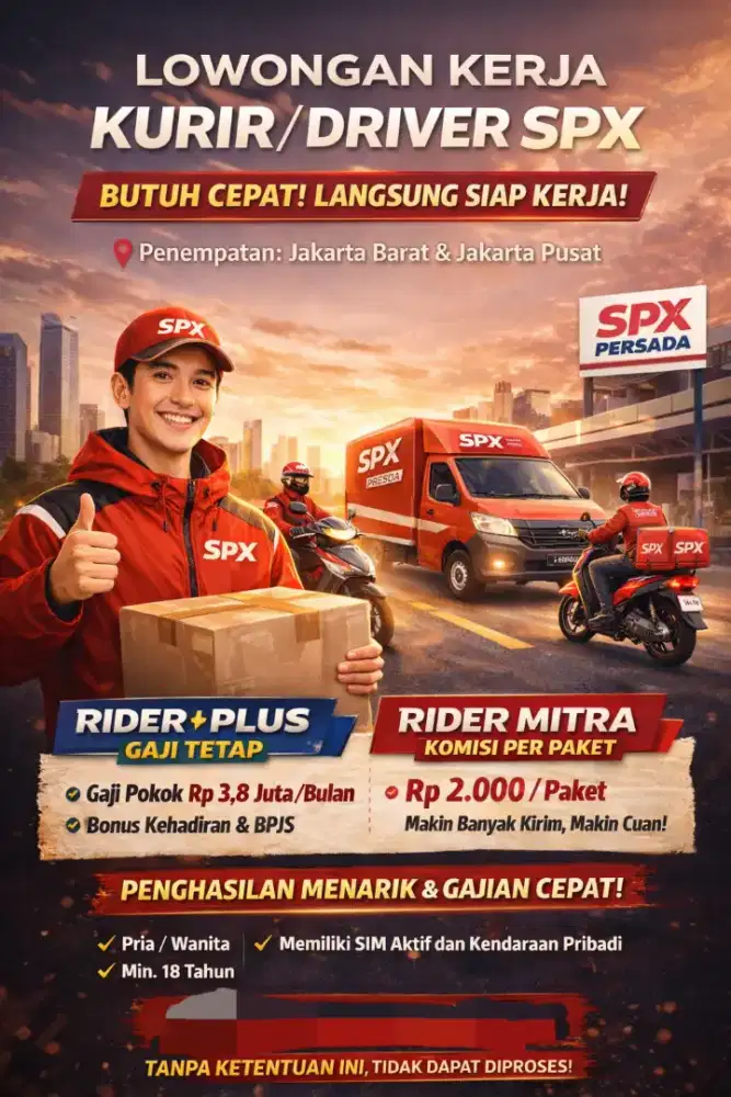 LOWONGAN KERJA KURIR / DRIVER SPX ! ! !