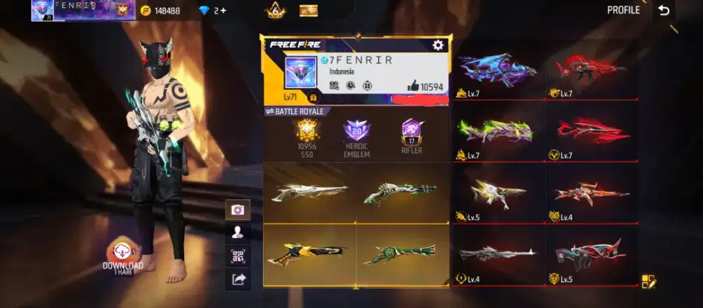 AKUN FF FREE FIRE SULTAN