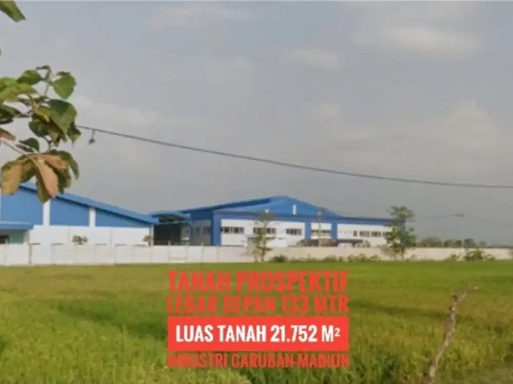L// Tanah zona Industri LD 133 mtr, dekat Gerbang Tol CARUBAN Madiun, Lokasi Mantapp