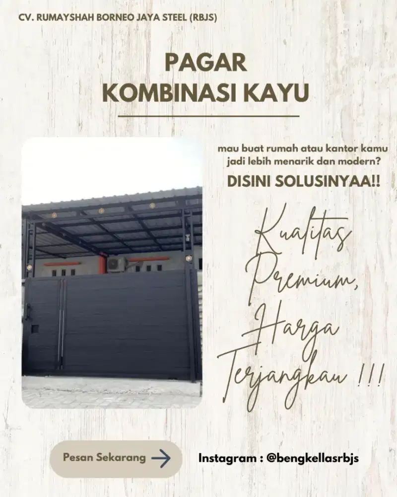 PAGAR KOMBINASI KAYU