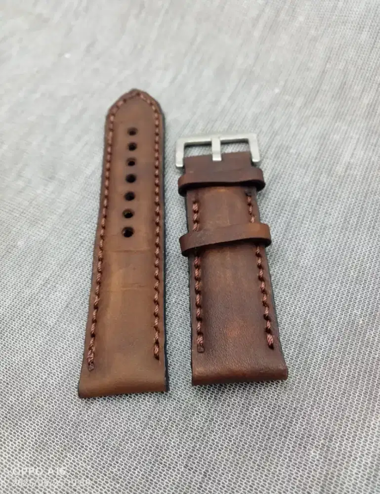 Tali Jam Tangan Kulit asli buatan sendiri Ukuran 20mm