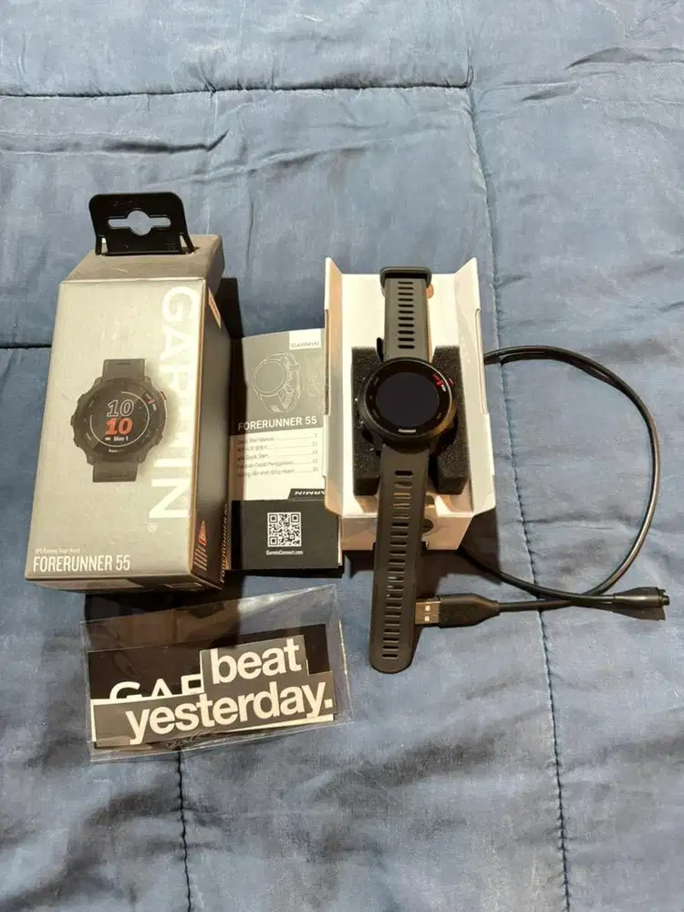 Garmin Forerunner 55 warna Grey, fullset, good condition