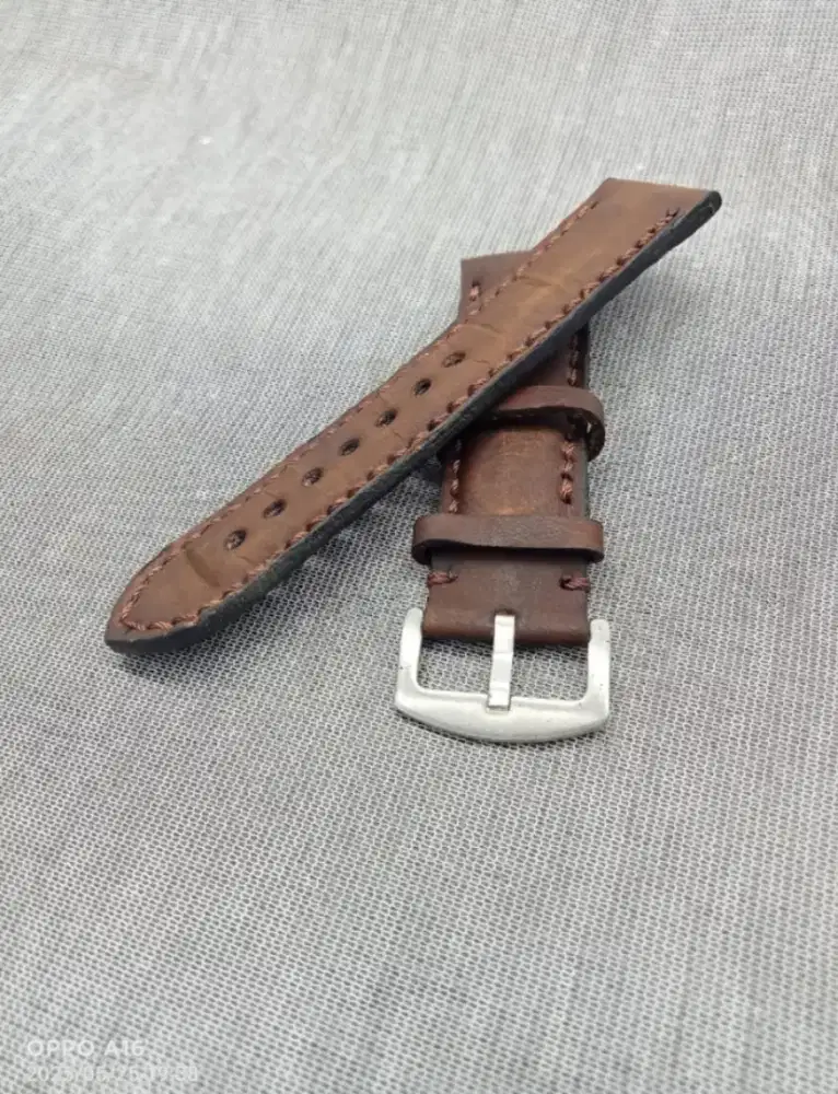 Tali Jam Tangan Kulit asli buatan sendiri Ukuran 24mm