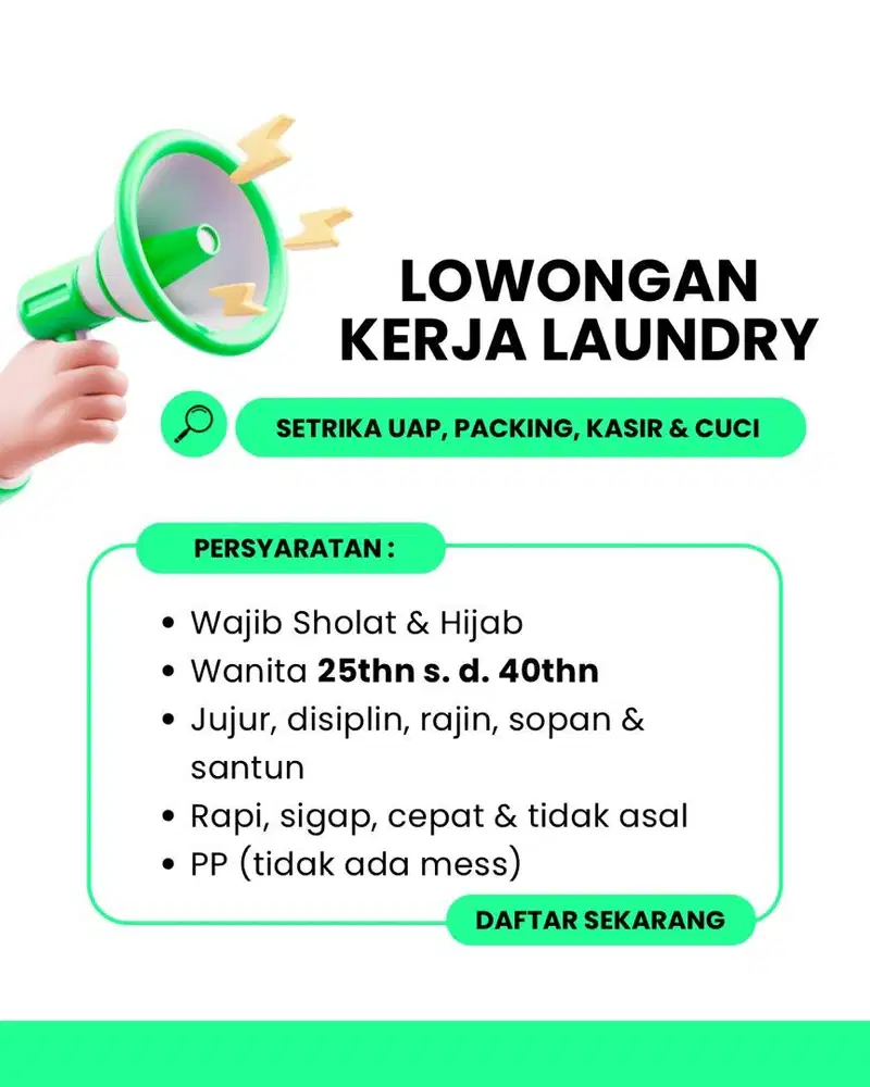 Lowongan Kerja Laundry