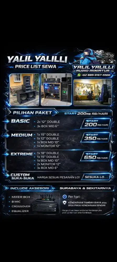 SEWA SOUND SYSTEM MULAI DARI 200RB PERHARI