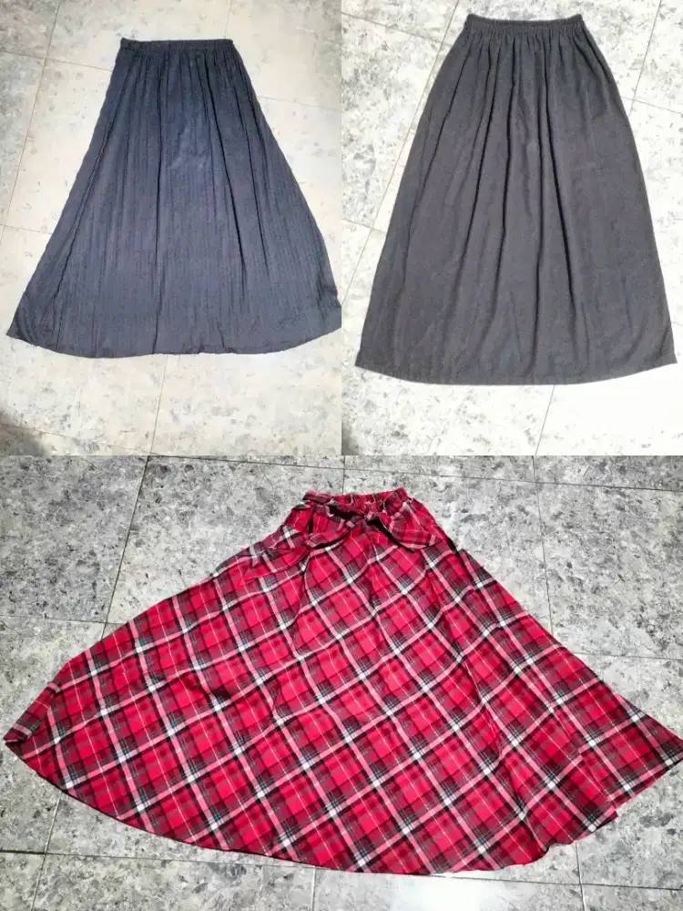 Rok panjang plisket, span dan type A