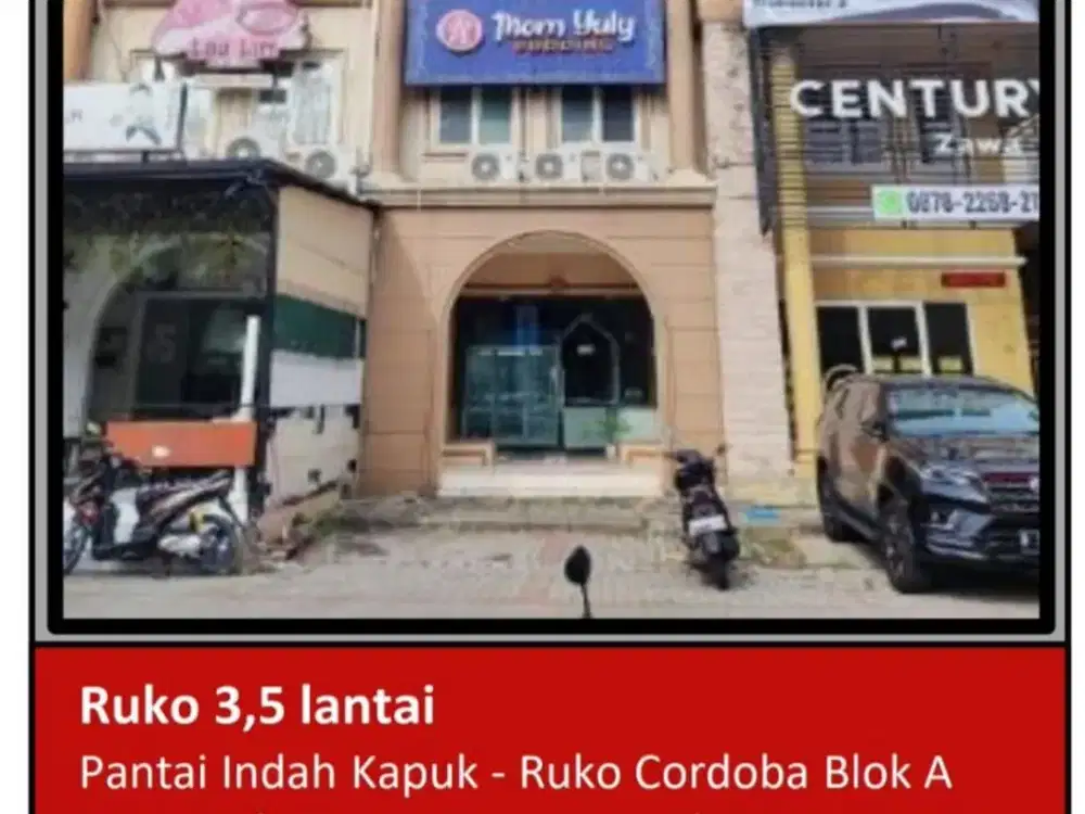 Di Jual Ruko 3,5 Lantai Aset Bank di Pantai Indah Kapuk -Ruko Cordoba , Jl. Marina Raya, Kamal Muara, Penjaringan, Jakarta Utara.