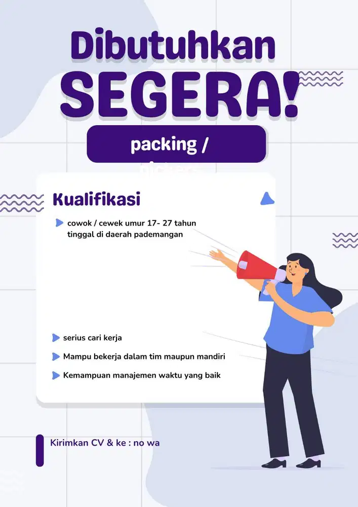 lowongan kerja packing dan pickers