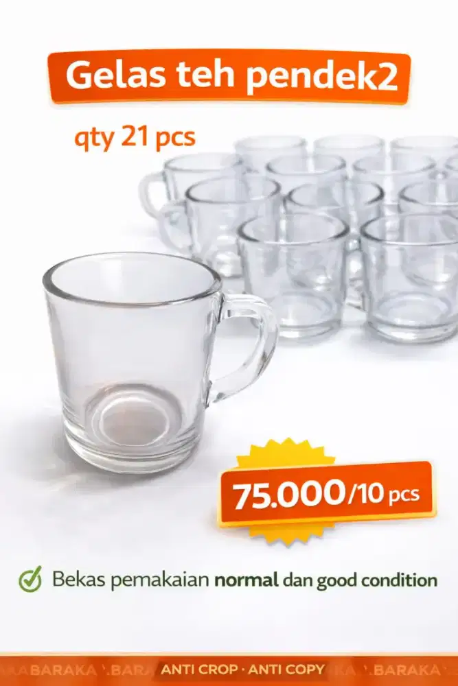 Aneka model gelas kaca bening dan keramik