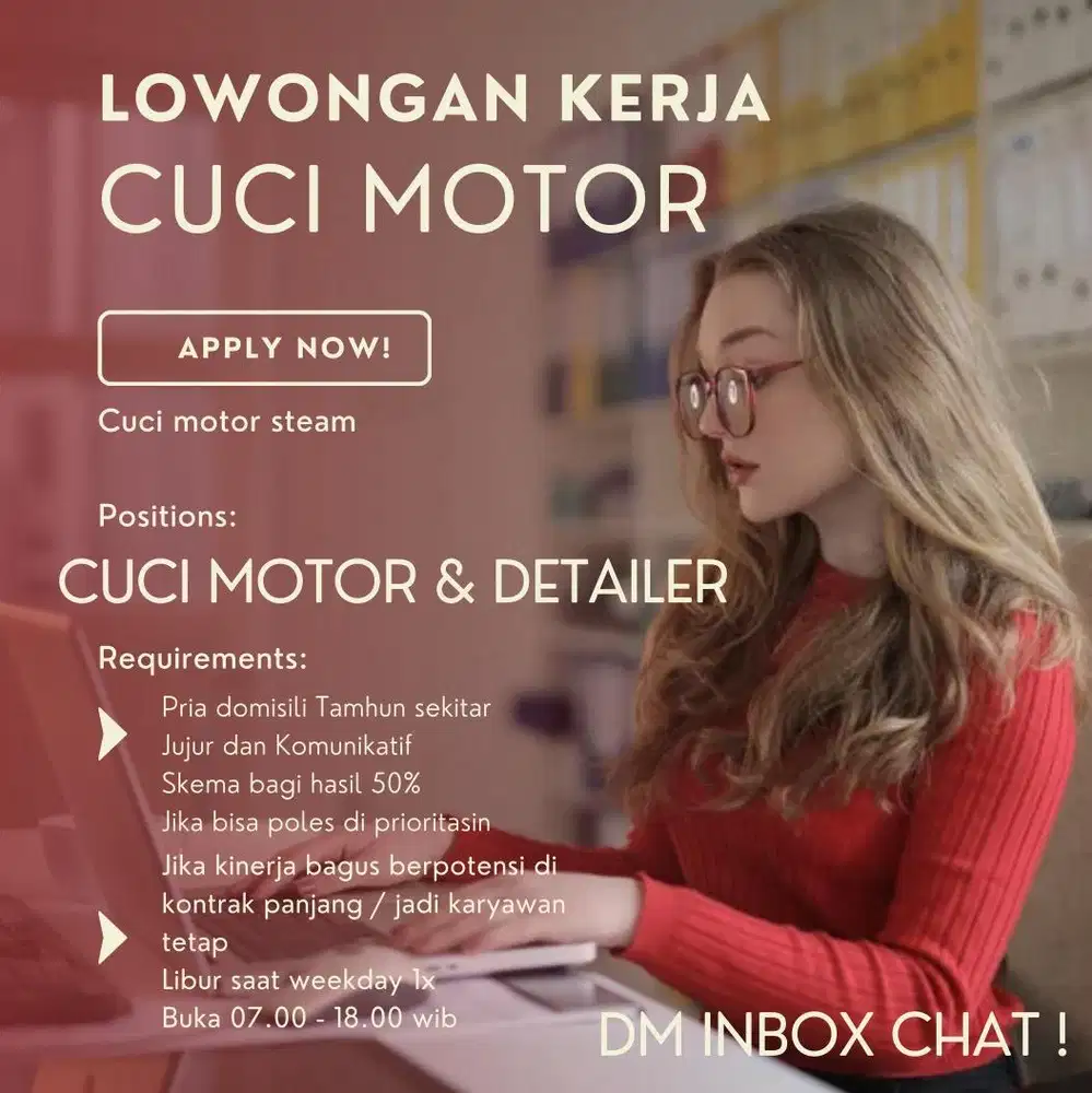 Lowongan Kerja Cuci Steam Motor dan Detailer