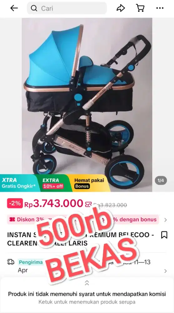 Stroller bayi belecoo asli korea
