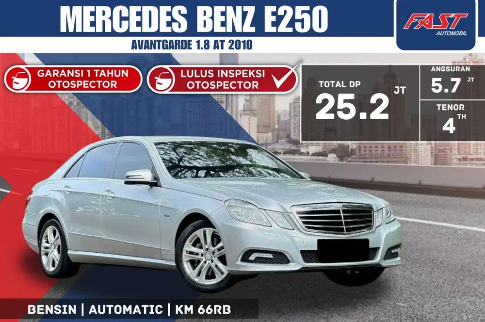 MERCEDES BENZ E250 2010 AVANTGARDE 1.8 AT LOW KM.66RB & PAJAK PANJANG