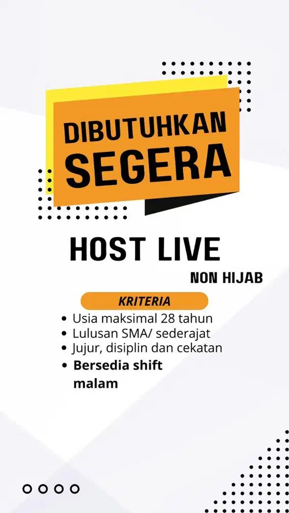 Hostlive shift malam