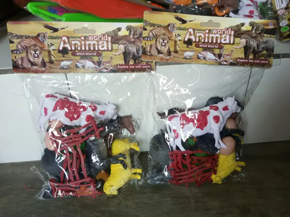 mainan anak hewan ternak karet