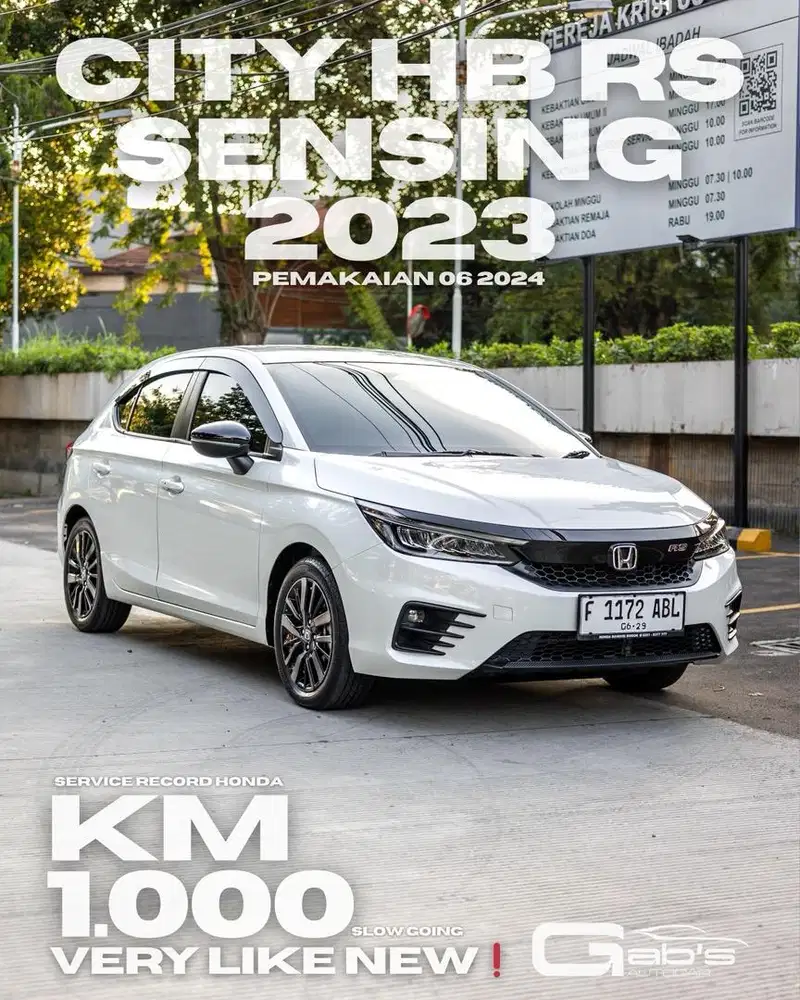 [1.000 KM] Honda City HB RS Sensing 2023 Pemakaian 2024 City Hatchback