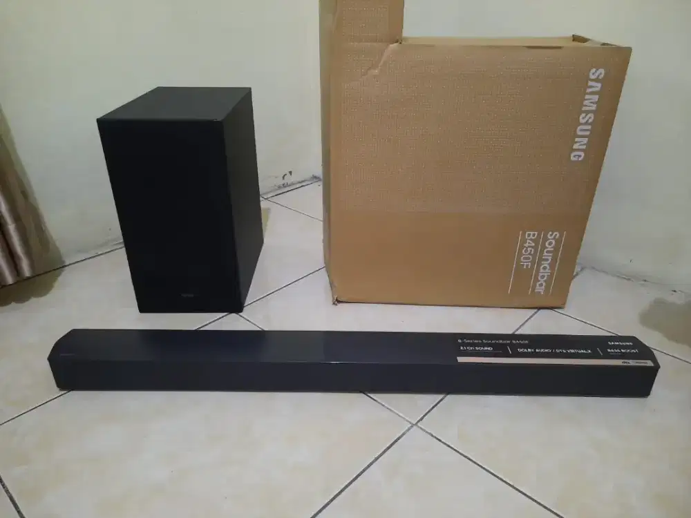 Soundbar Samsung B450 wireless subwoofer garansi fullset bisa tt tv