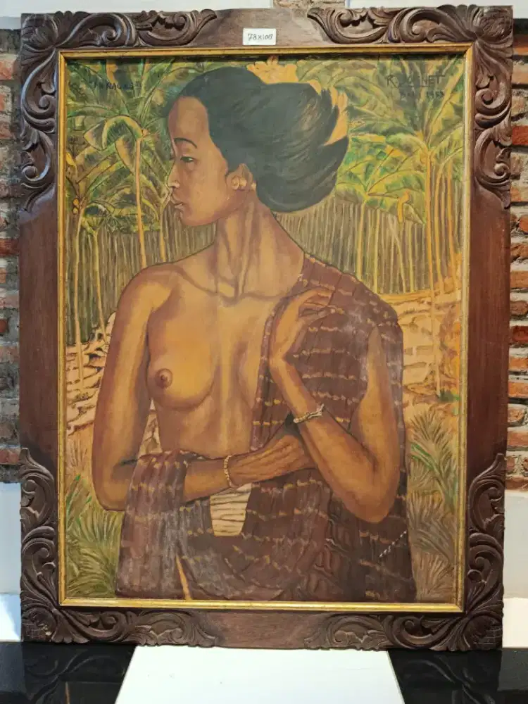 Borongan 6 pcs lukisan dan 2 ukiran kayu.x kolektor.total 8 pcs