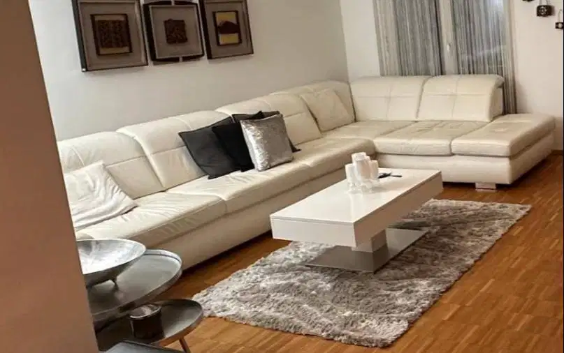 Beldomo Premium CORNER SOFA White Genuine Leather White 394/260 cm