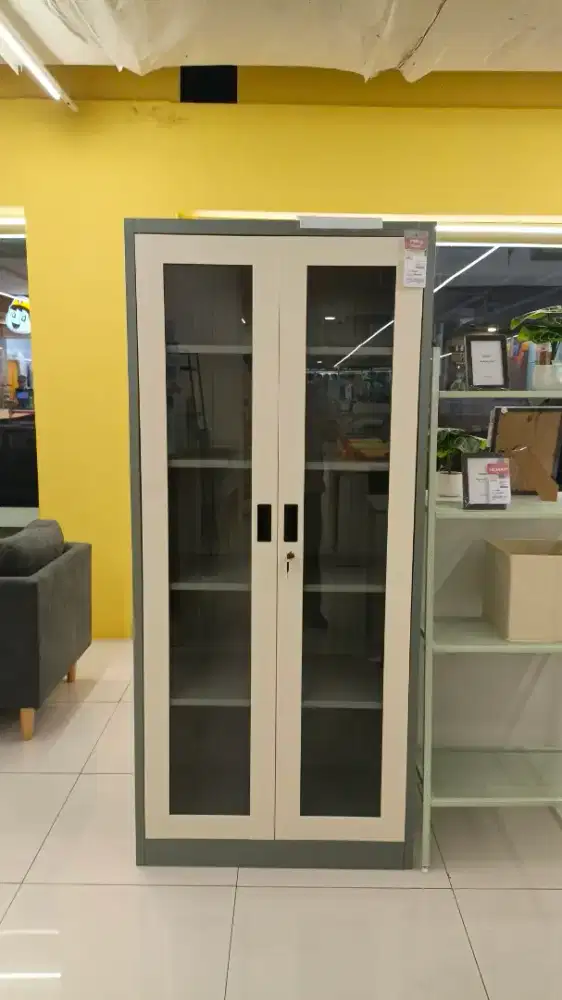 Simon File Cabinet Full Glass Green White