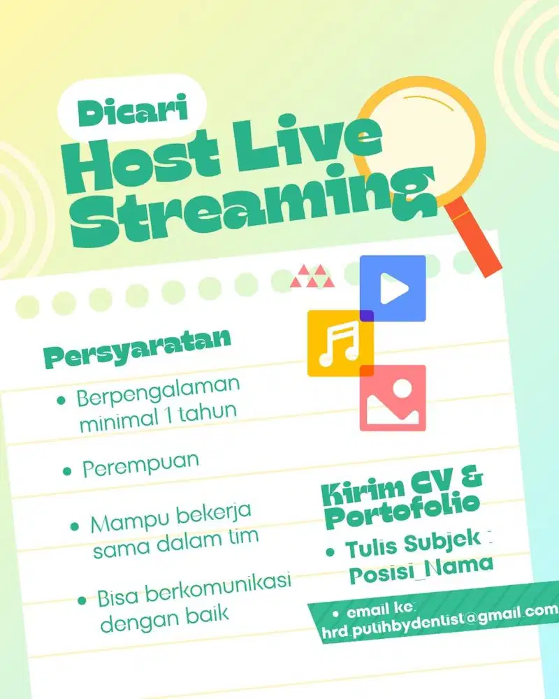 LOWONGAN HOST LIVE STREAMING