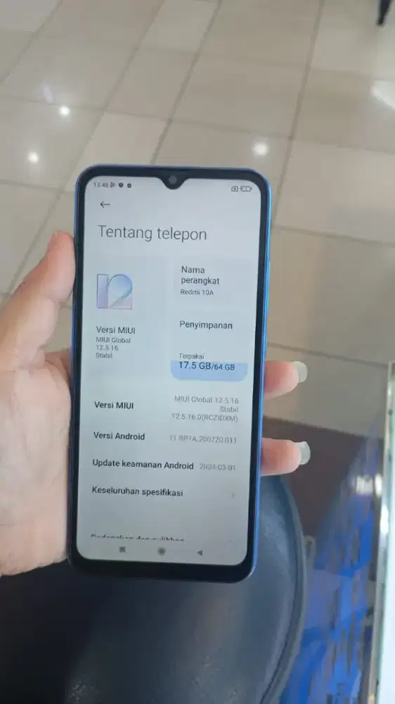 Redmi 10A 4/64GB Second – Memori Besar, HP Murah Siap Pakai