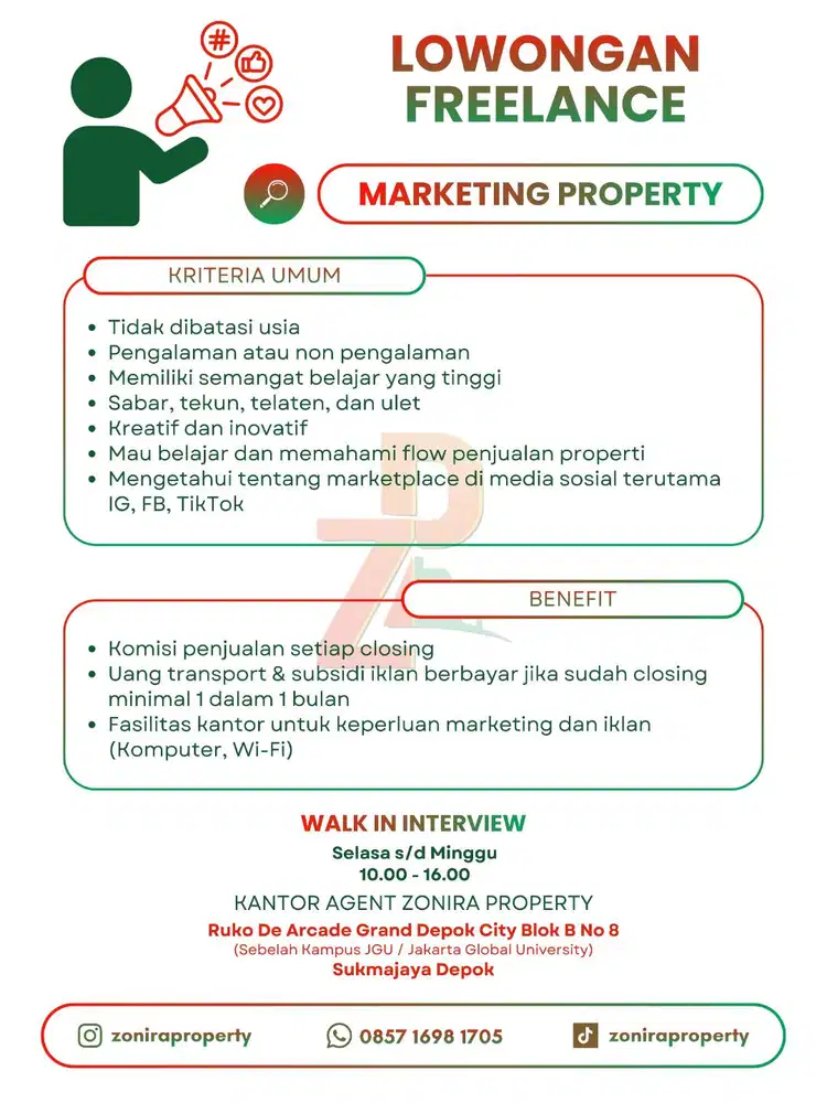 LOWONGAN FREELANCE MARKETING PROPERTY