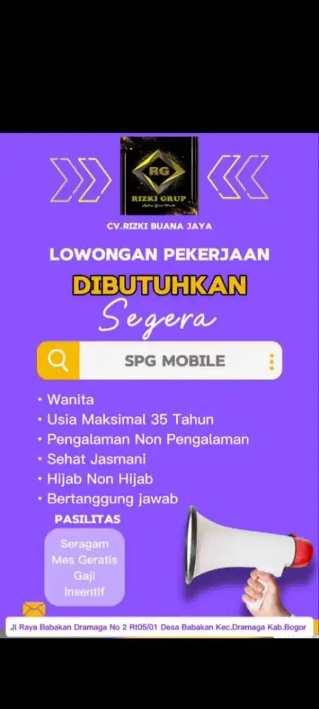 Lowongan pekerjan spg prodak minuman