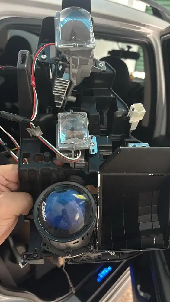 dudukan headlamp dan billed pro 7 rgb 3in